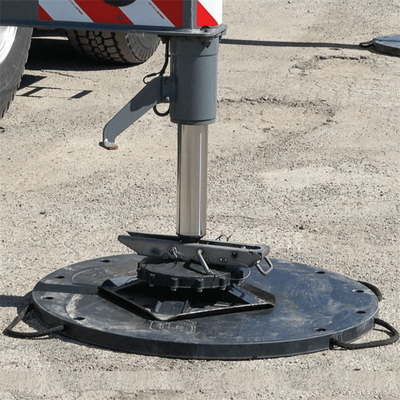 Yuvarlak Payanda Pedleri HDPE Taşınabilir Geçici Mobil Kamyon Plastik Ayak Pedleri